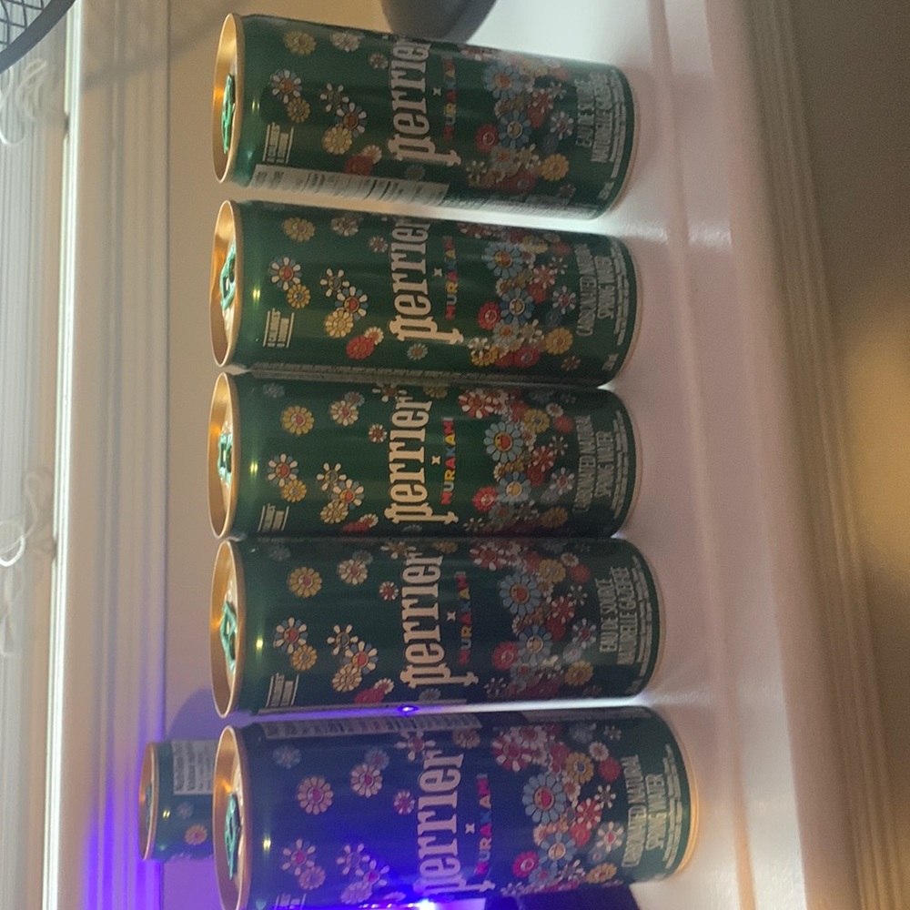 Murakami Perrier cans